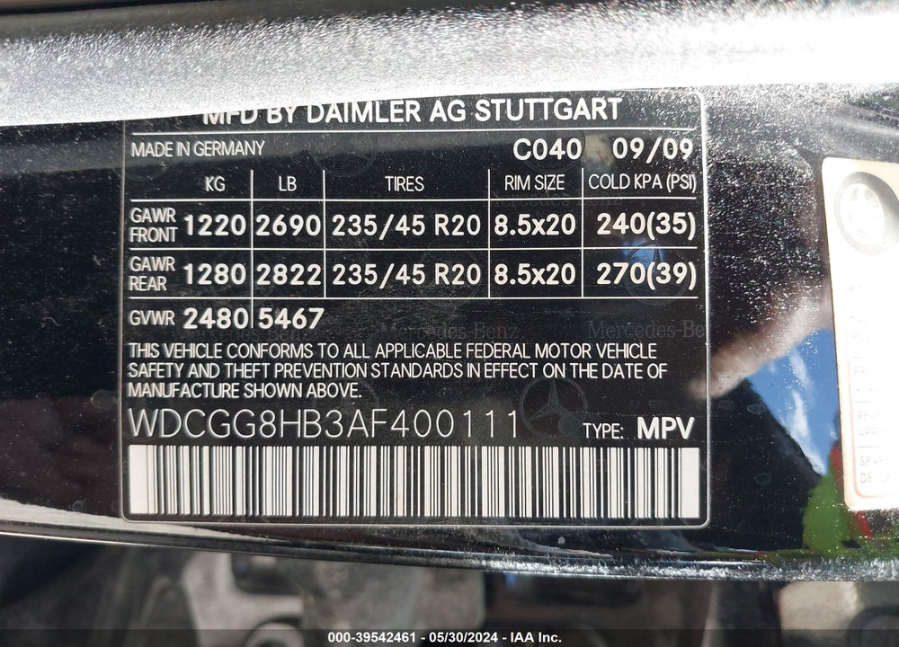 2010 MERCEDES-BENZ GLK 350 VIN: WDCGG8HB3AF400111
