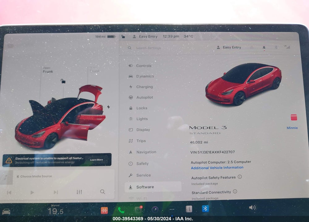 2019 TESLA MODEL 3 VIN: 5YJ3E1EAXKF422707
