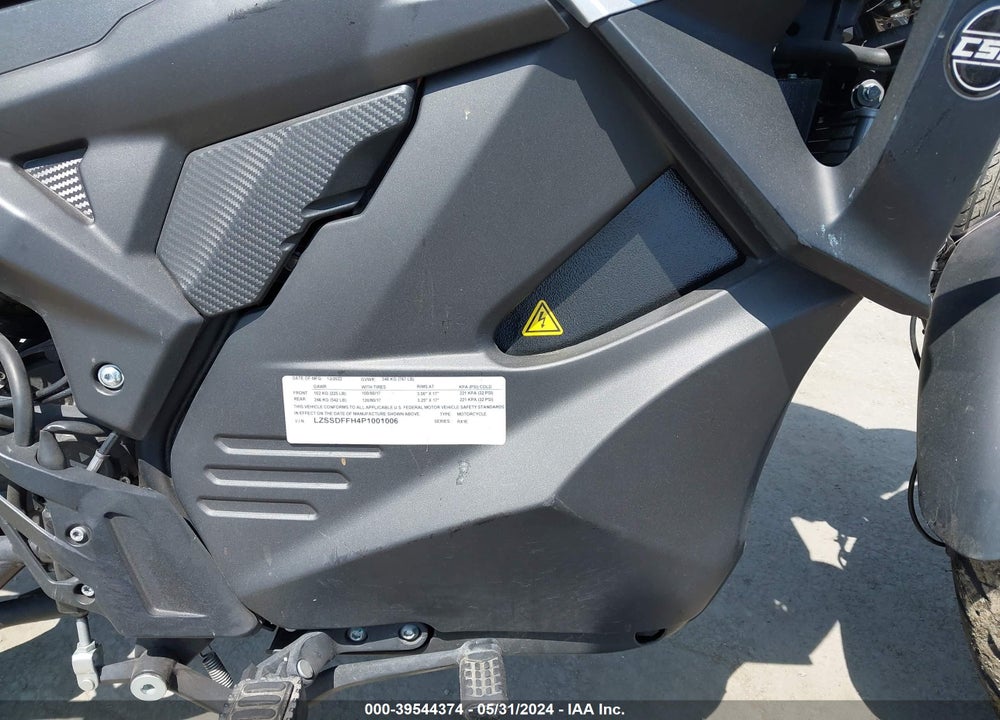 2023 ZONG RX1E MOTORCYCLE VIN: LZSSDFFH4P1001006