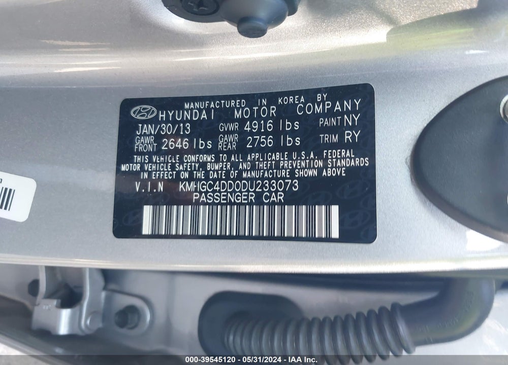 2013 HYUNDAI GENESIS 3.8 VIN: KMHGC4DD0DU233073