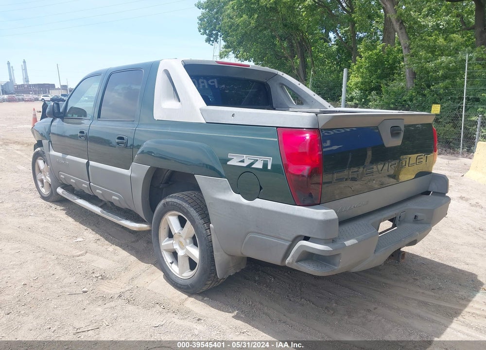 2002 CHEVROLET AVALANCHE 1500 VIN: 3GNEK13T62G149921