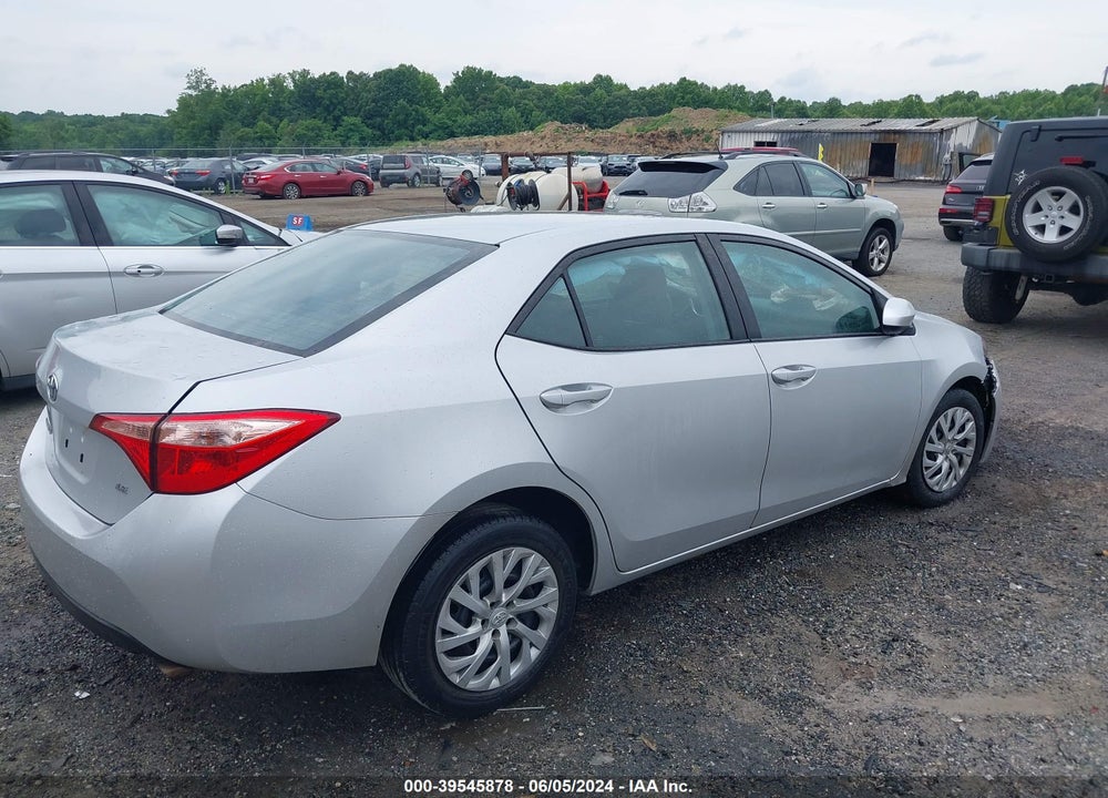 2018 TOYOTA COROLLA LE VIN: 2T1BURHE9JC072825