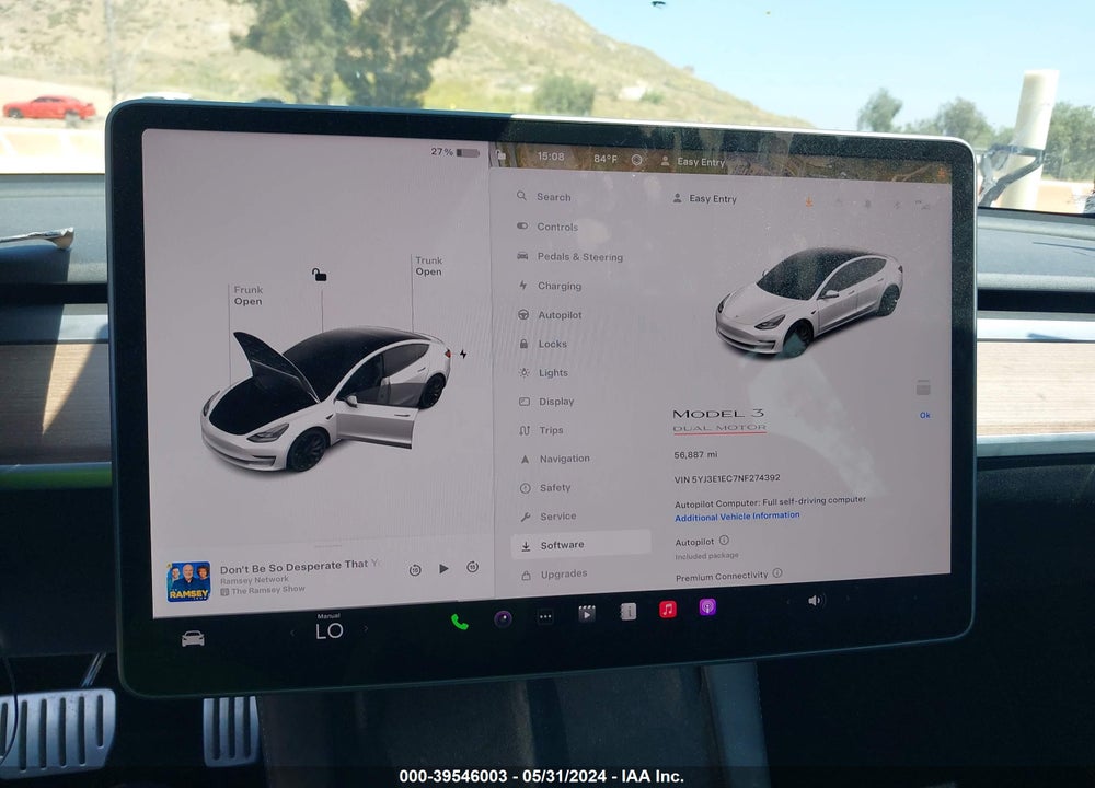 2022 TESLA MODEL 3 PERFORMANCE DUAL MOTOR ALL-WHEEL DRIVE VIN: 5YJ3E1EC7NF274392