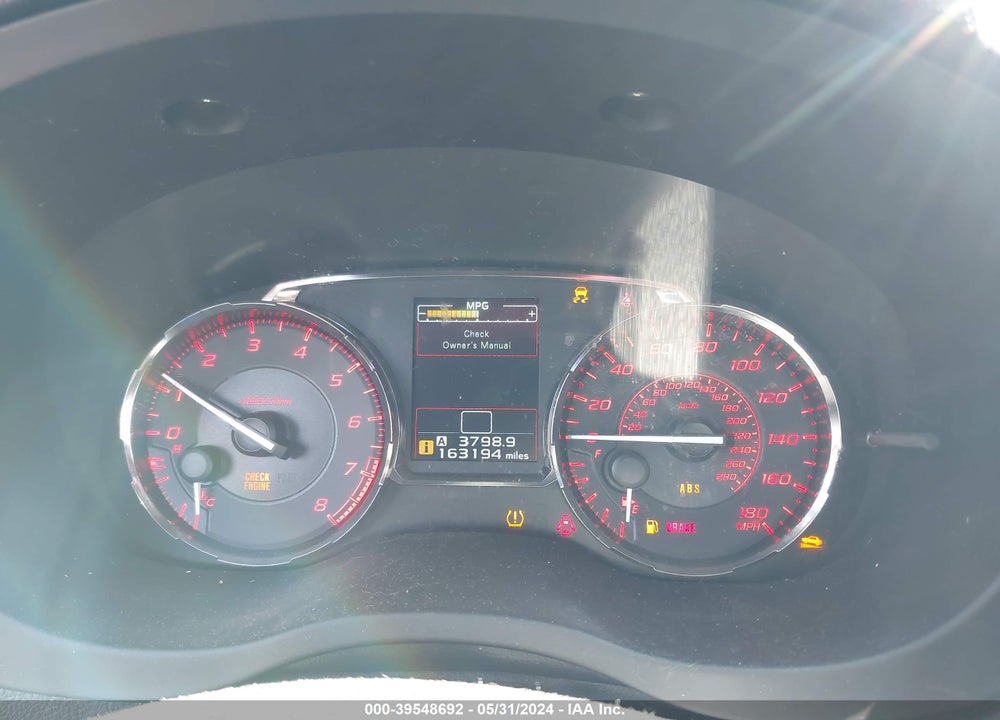 2016 SUBARU WRX LIMITED VIN: JF1VA1J60G9815225
