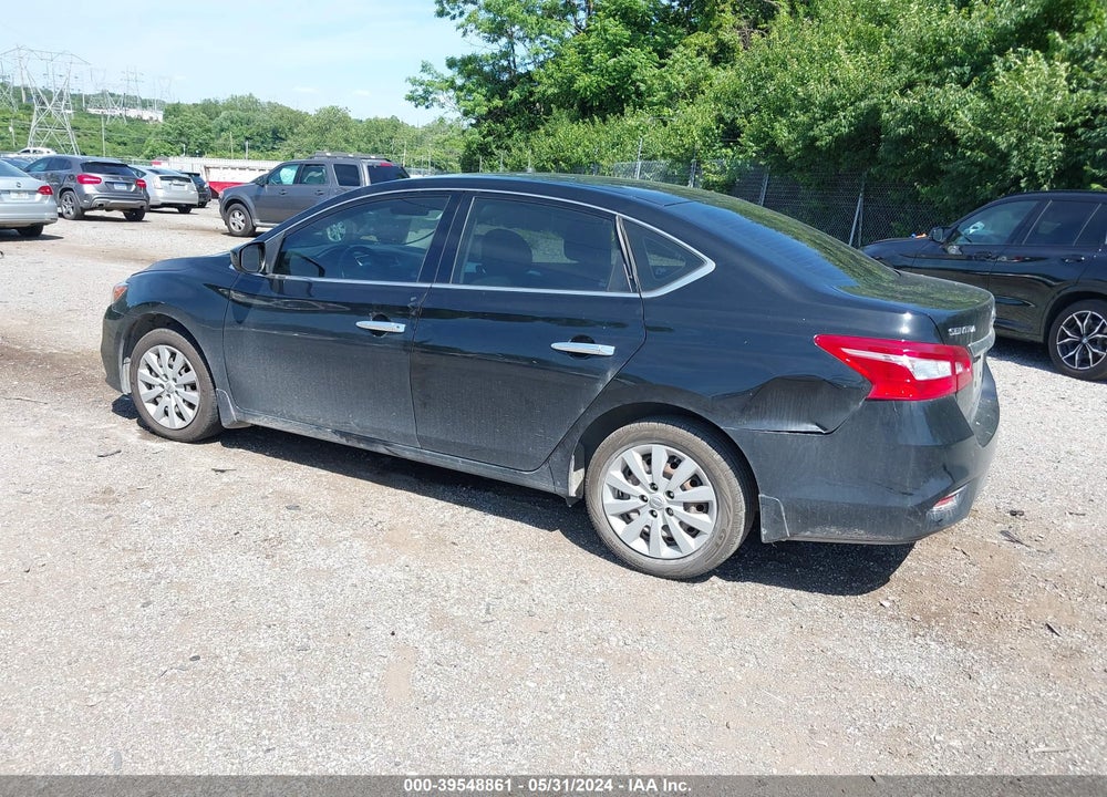 2016 NISSAN SENTRA S VIN: 3N1AB7AP9GY301498