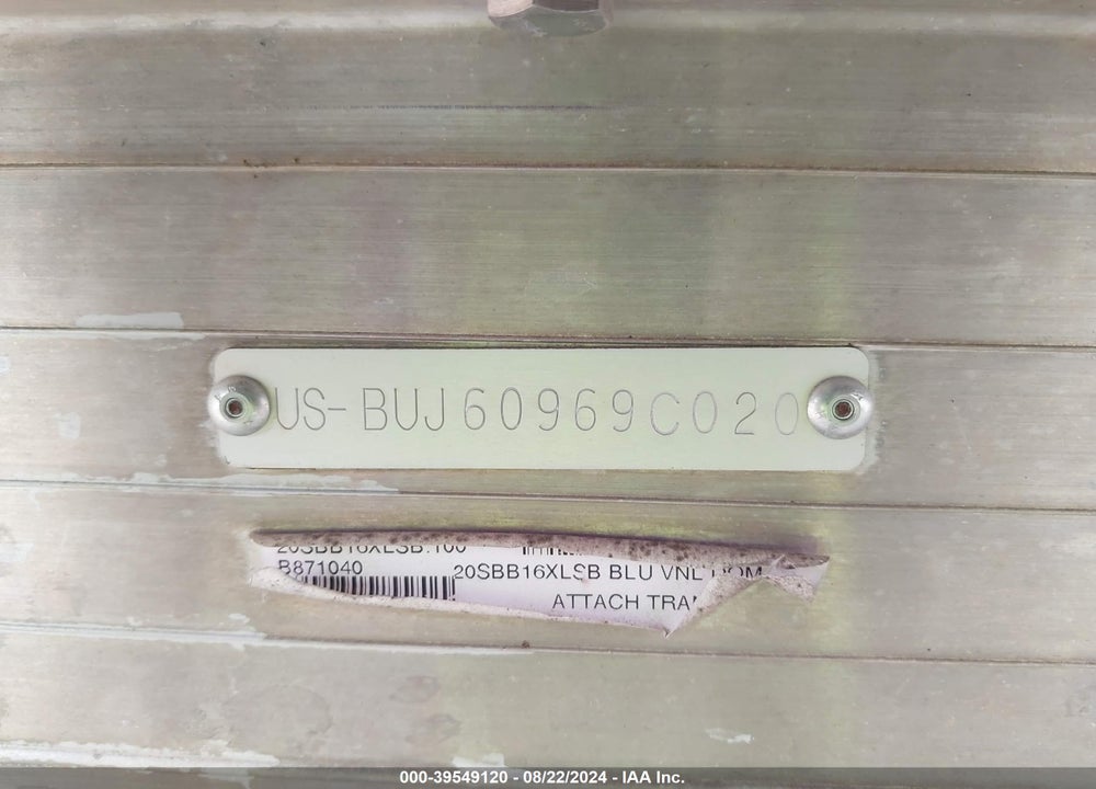 2020 BASS TRACKER CLASSIC AND TRAILER VIN: BUJ60969C020