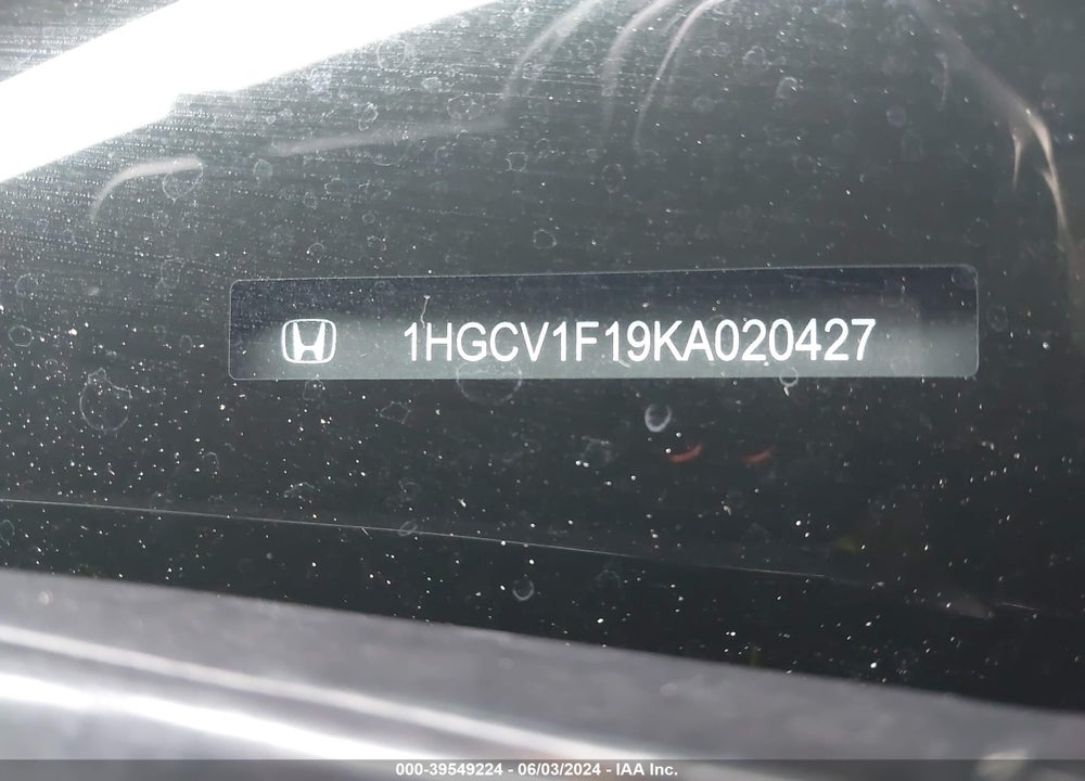 2019 HONDA ACCORD LX VIN: 1HGCV1F19KA020427