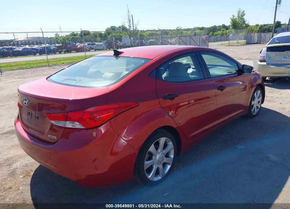 2012 HYUNDAI ELANTRA LIMITED (ULSAN PLANT) VIN: KMHDH4AE8CU219101