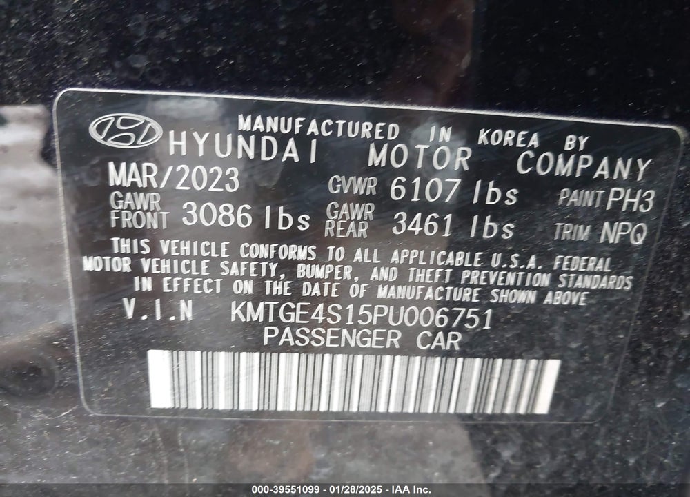 2023 GENESIS ELECTRIFIED G80 VIN: KMTGE4S15PU006751