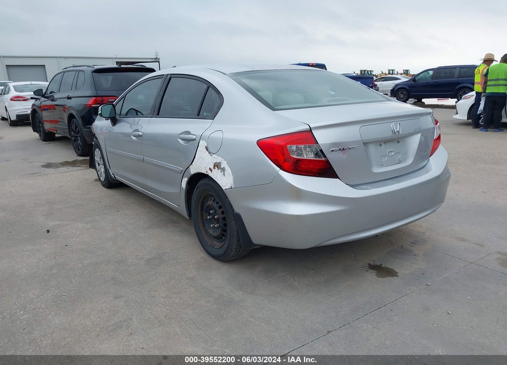 2012 HONDA CIVIC LX VIN: 2HGFB2F50CH324182