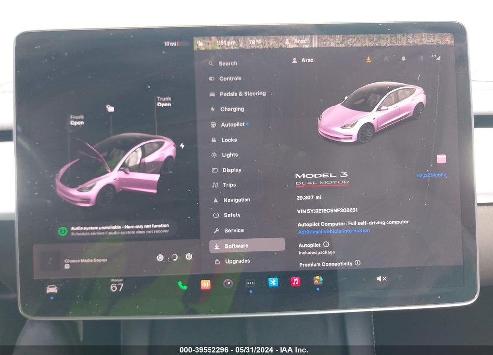2022 TESLA MODEL 3 PERFORMANCE DUAL MOTOR ALL-WHEEL DRIVE VIN: 5YJ3E1EC5NF208651