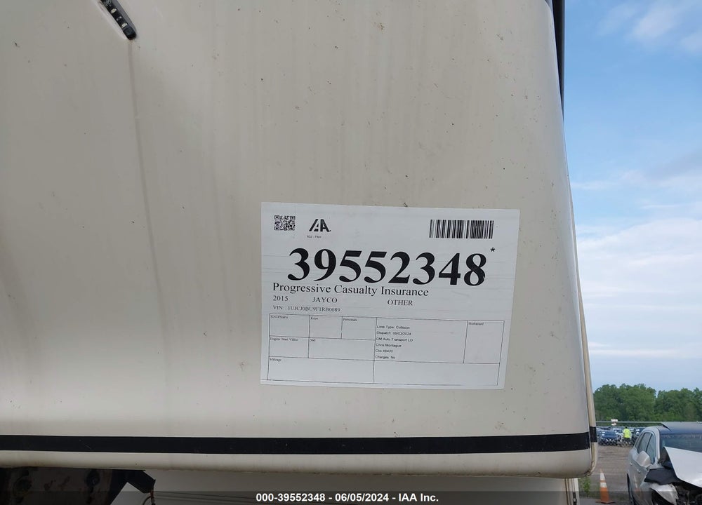 2015 JAYCO OTHER VIN: 1UJCJ0BU9F1RB0089