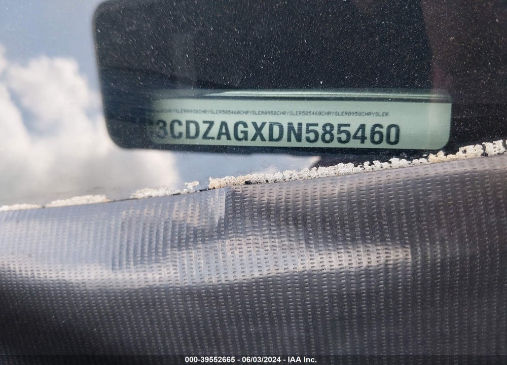 2013 DODGE AVENGER SE V6 VIN: 1C3CDZAGXDN585460