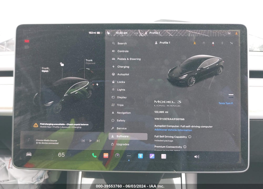 2018 TESLA MODEL 3 LONG RANGE/MID RANGE VIN: 5YJ3E1EA4JF061196