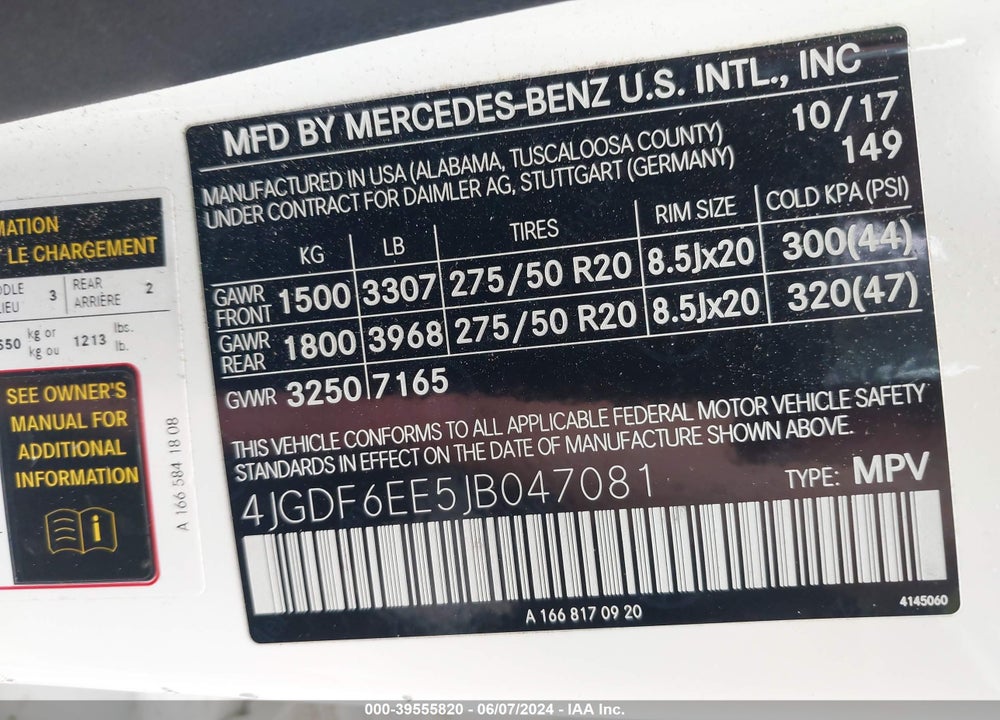 2018 MERCEDES-BENZ GLS 450 4MATIC VIN: 4JGDF6EE5JB047081