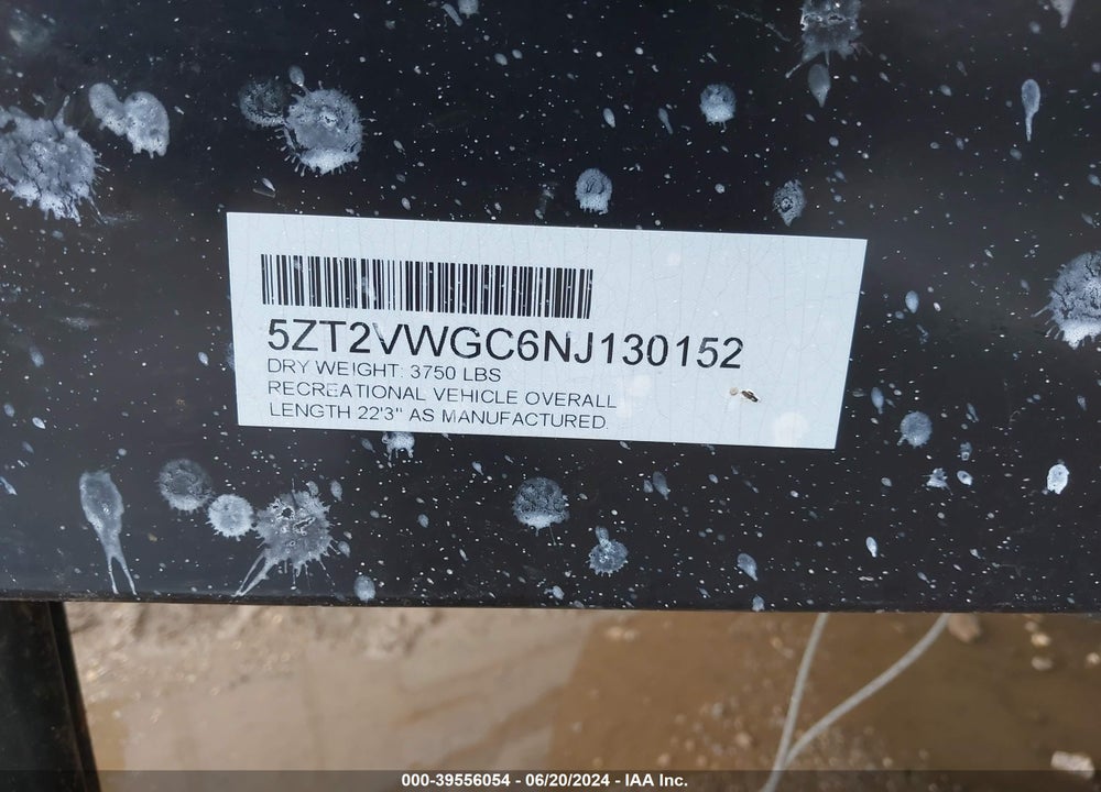 2022 COACHMEN OTHER VIN: 5ZT2VWGC6NJ130152