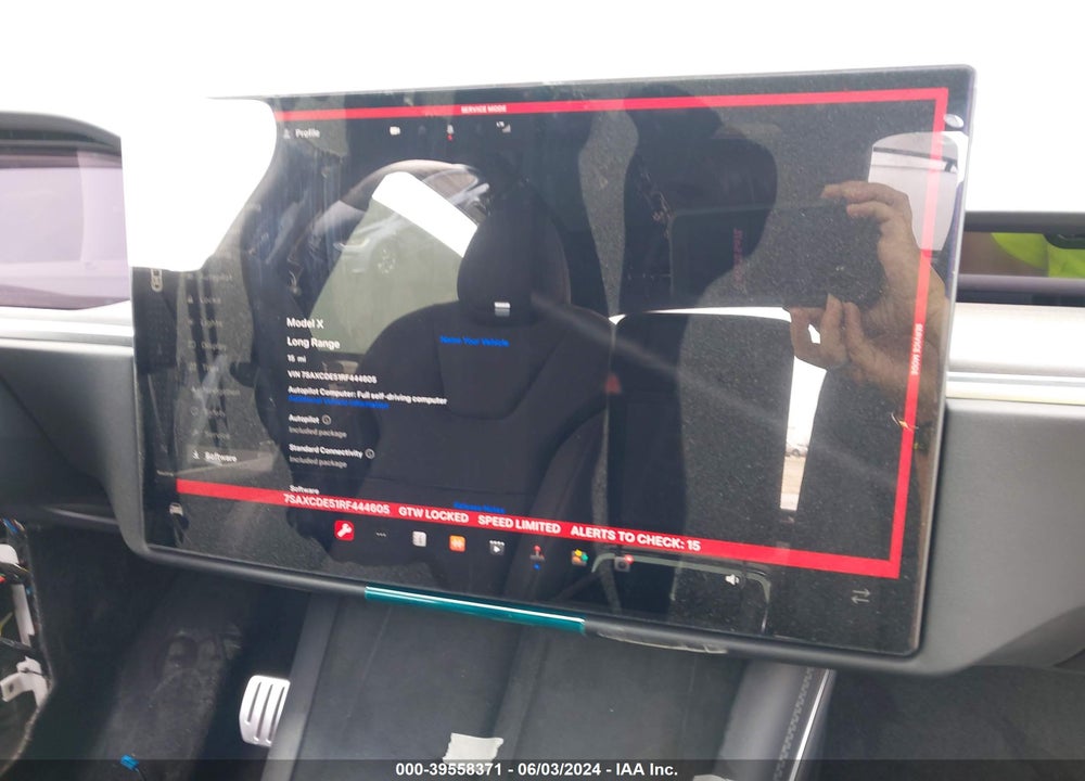 2024 TESLA MODEL X LONG RANGE VIN: 7SAXCDE51RF444605