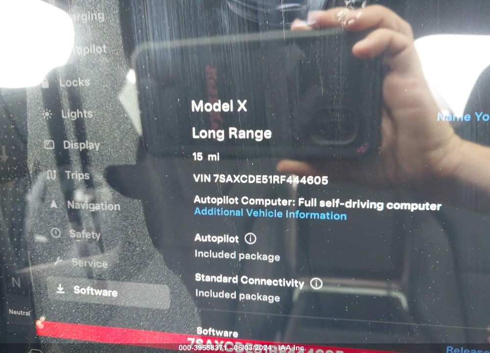 2024 TESLA MODEL X LONG RANGE VIN: 7SAXCDE51RF444605