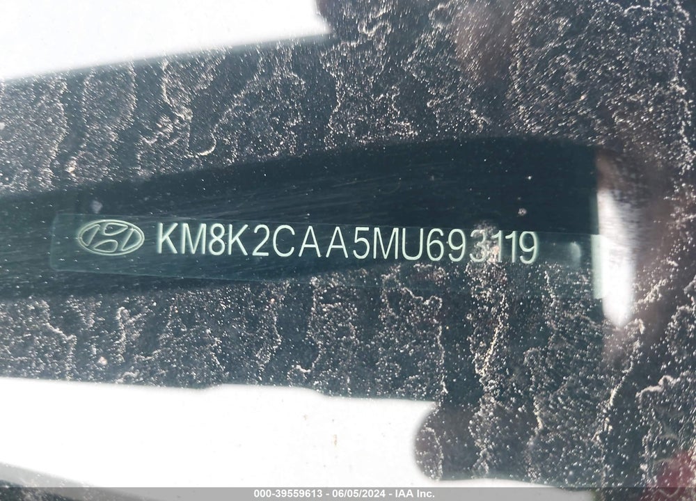 2021 HYUNDAI KONA SEL VIN: KM8K2CAA5MU693119