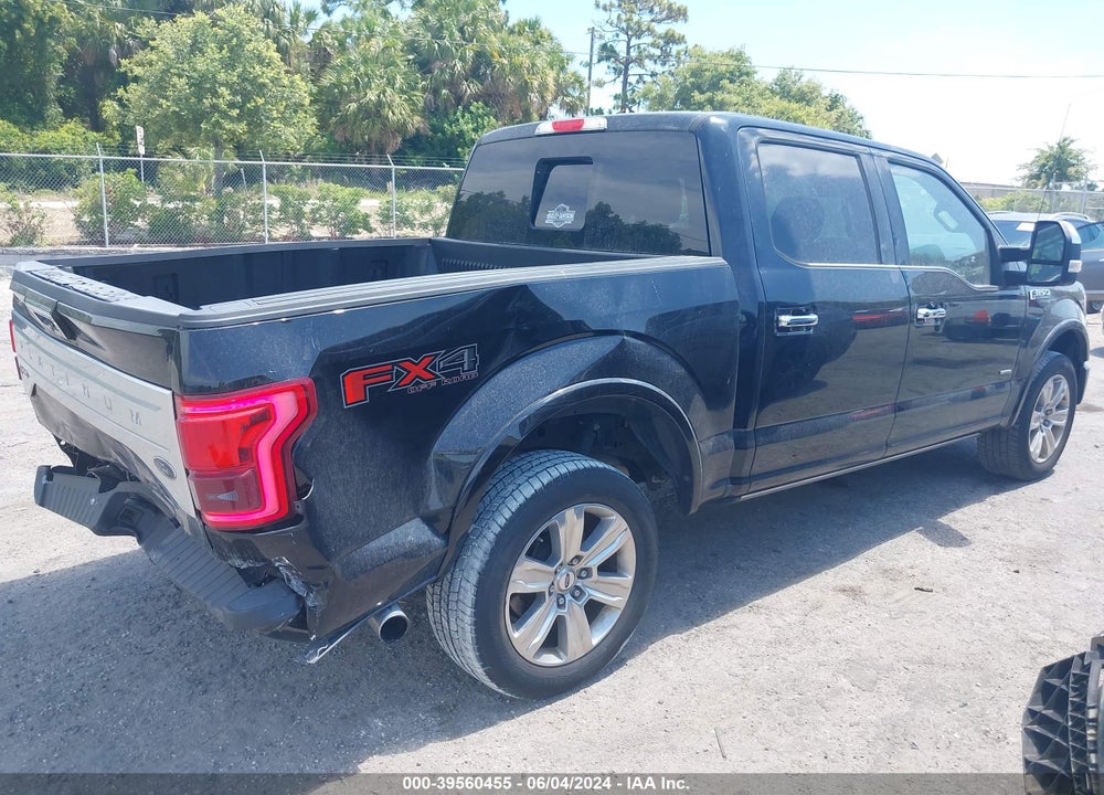 2016 FORD F-150 PLATINUM VIN: 1FTEW1EG5GFB35157