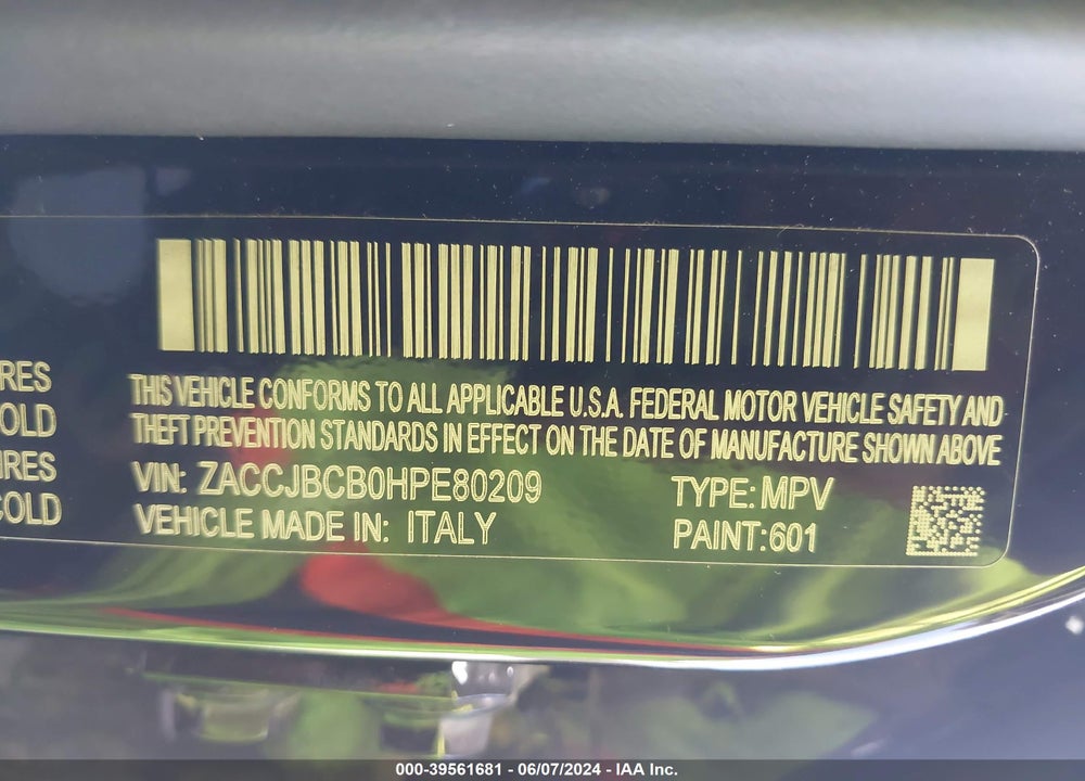2017 JEEP RENEGADE DESERTHAWK 4X4 VIN: ZACCJBCB0HPE80209