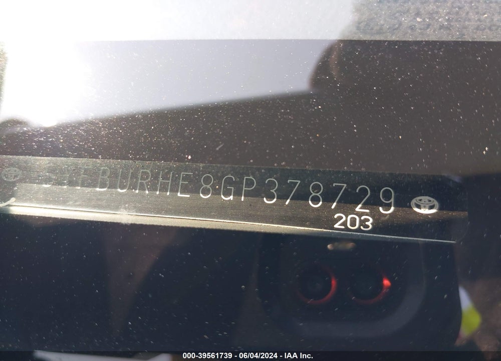 2016 TOYOTA COROLLA L VIN: 5YFBURHE8GP378729