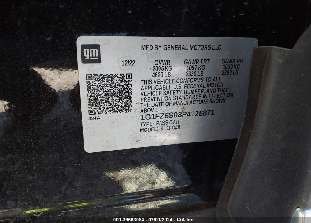 2023 CHEVROLET BOLT EUV FWD PREMIER VIN: 1G1FZ6S08P4128871