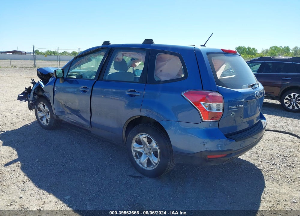 2015 SUBARU FORESTER 2.5I VIN: JF2SJAAC8FH821802