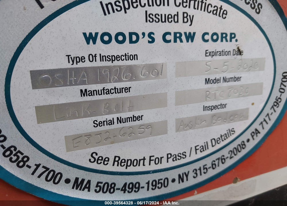 2002 LINK BELT RTC8030 CRANE VIN: E8J26259