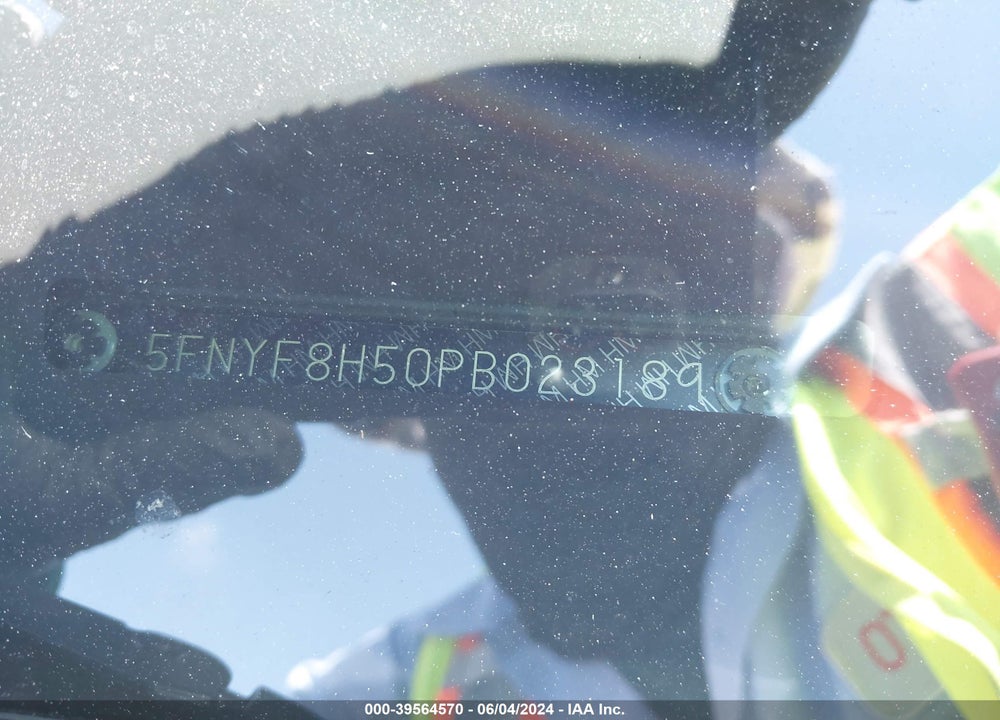 2023 HONDA PASSPORT VIN: 5FNYF8H50PB023189