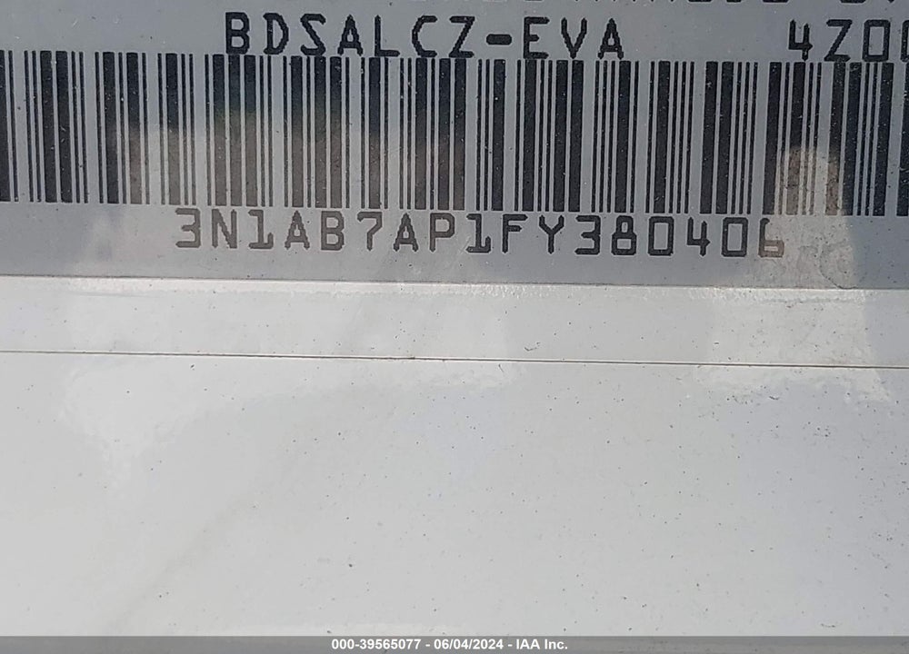 2015 NISSAN SENTRA S VIN: 3N1AB7AP1FY380406