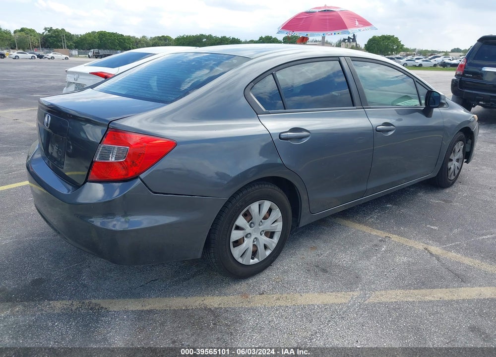 2012 HONDA CIVIC LX VIN: 19XFB2F51CE103393