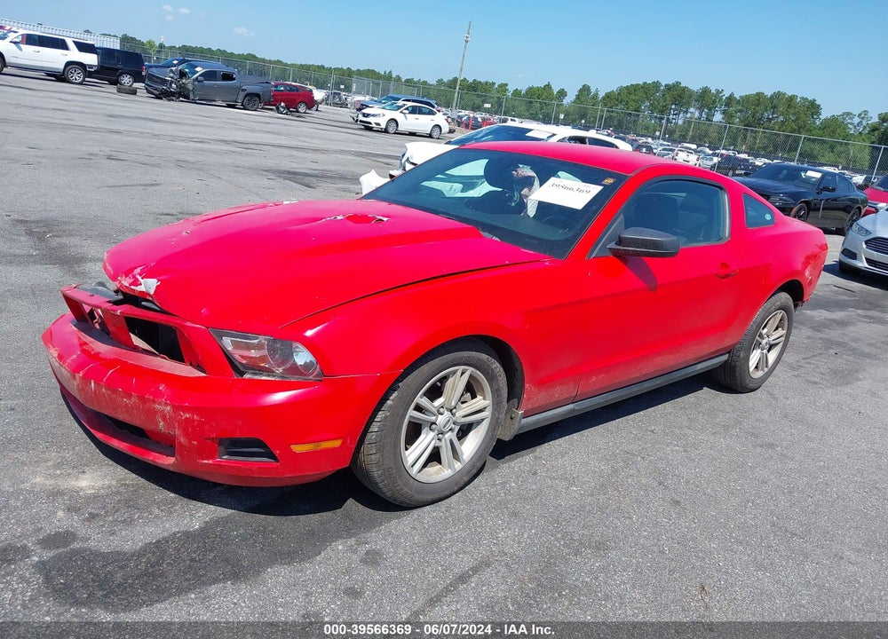 2012 FORD MUSTANG V6 VIN: 1ZVBP8AMXC5274332