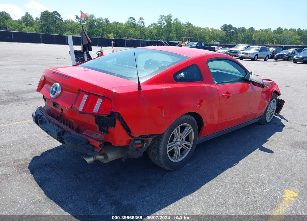2012 FORD MUSTANG V6 VIN: 1ZVBP8AMXC5274332