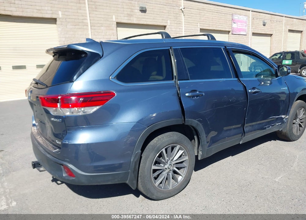 2019 TOYOTA HIGHLANDER HYBRID XLE VIN: 5TDJGRFH5KS074435