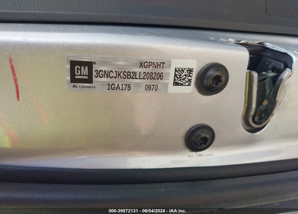 2020 CHEVROLET TRAX FWD LS VIN: 3GNCJKSB2LL208206