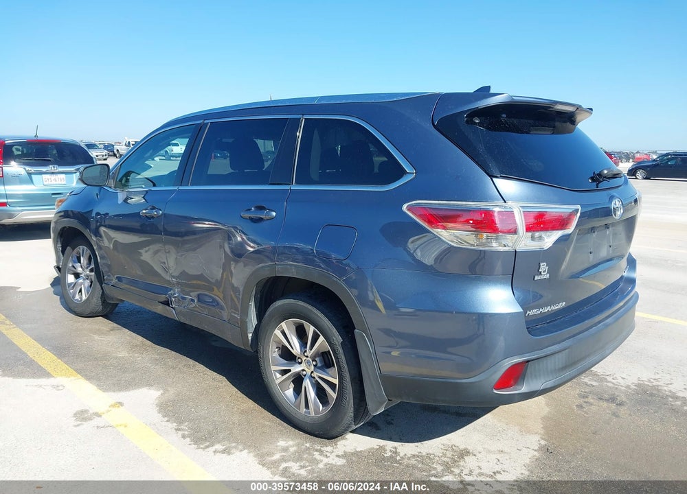 2015 TOYOTA HIGHLANDER XLE V6 VIN: 5TDJKRFH0FS124887