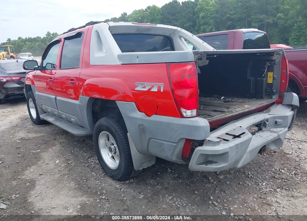 2002 CHEVROLET AVALANCHE 1500 VIN: 3GNEK13T52G223099
