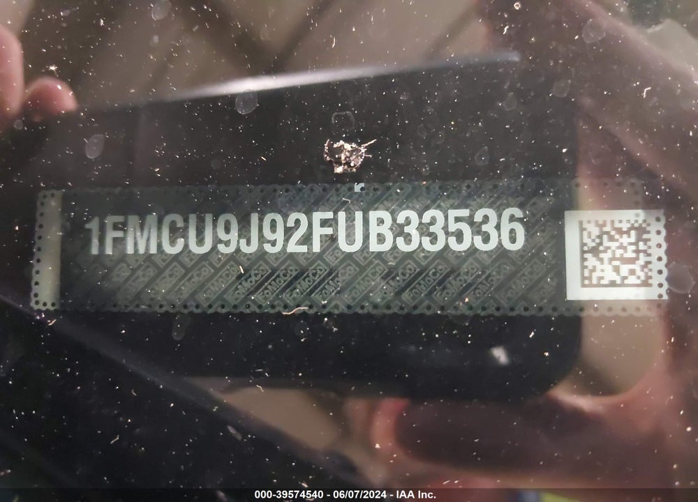 2015 FORD ESCAPE TITANIUM VIN: 1FMCU9J92FUB33536