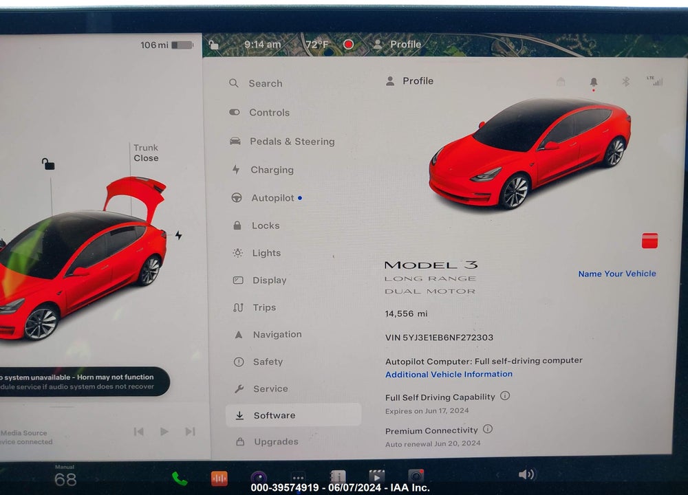 2022 TESLA MODEL 3 LONG RANGE DUAL MOTOR ALL-WHEEL DRIVE VIN: 5YJ3E1EB6NF272303
