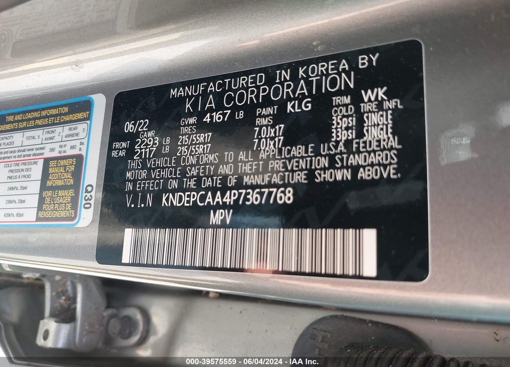 2023 KIA SELTOS VIN: KNDEPCAA4P7367768