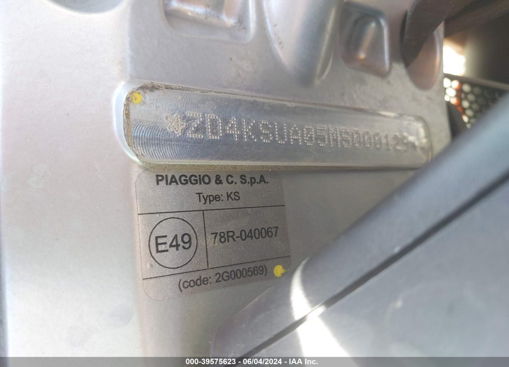2021 APRILIA RS 660 VIN: ZD4KSUA05MS000129