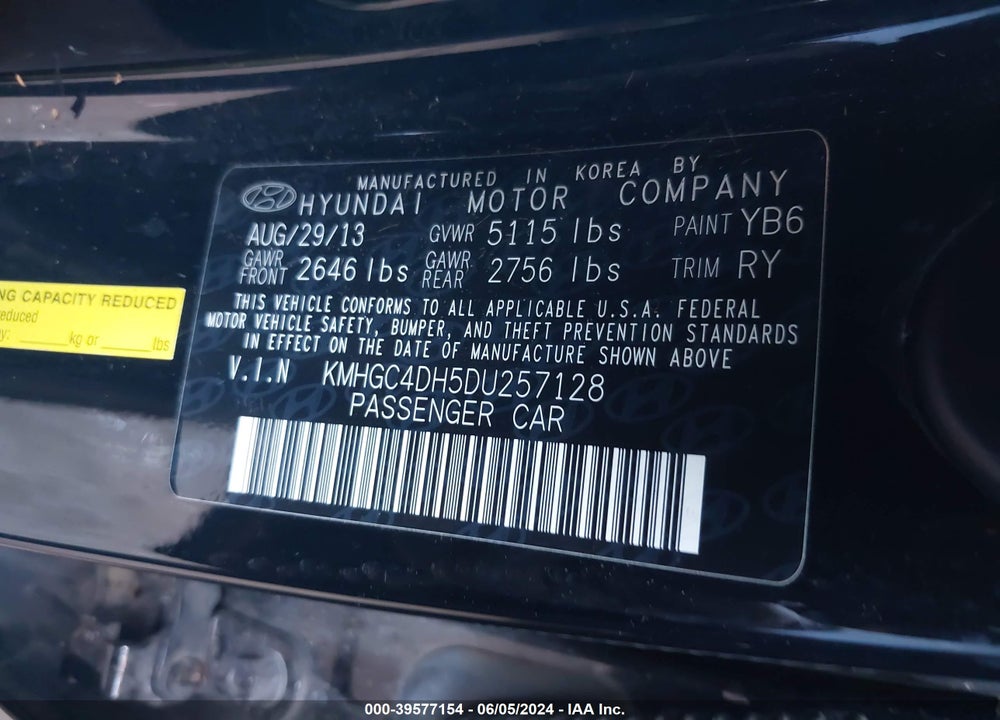 2013 HYUNDAI GENESIS 5.0 R-SPEC VIN: KMHGC4DH5DU257128