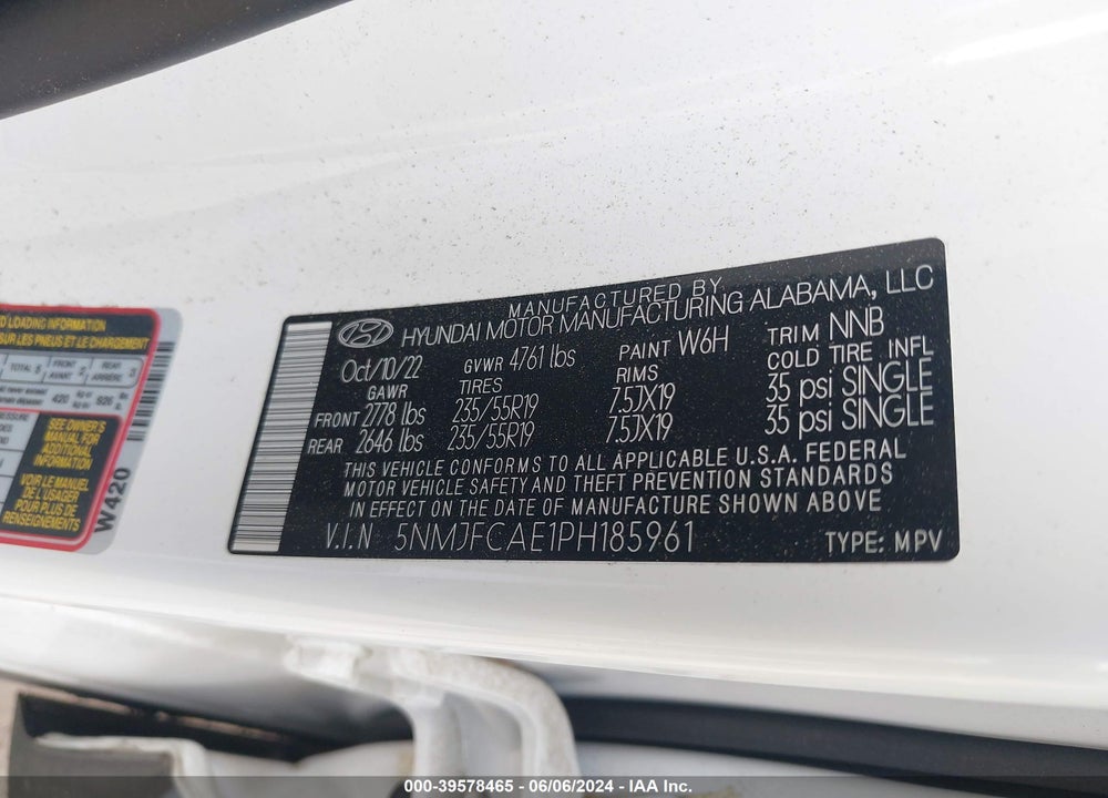 2023 HYUNDAI TUCSON SEL VIN: 5NMJFCAE1PH185961