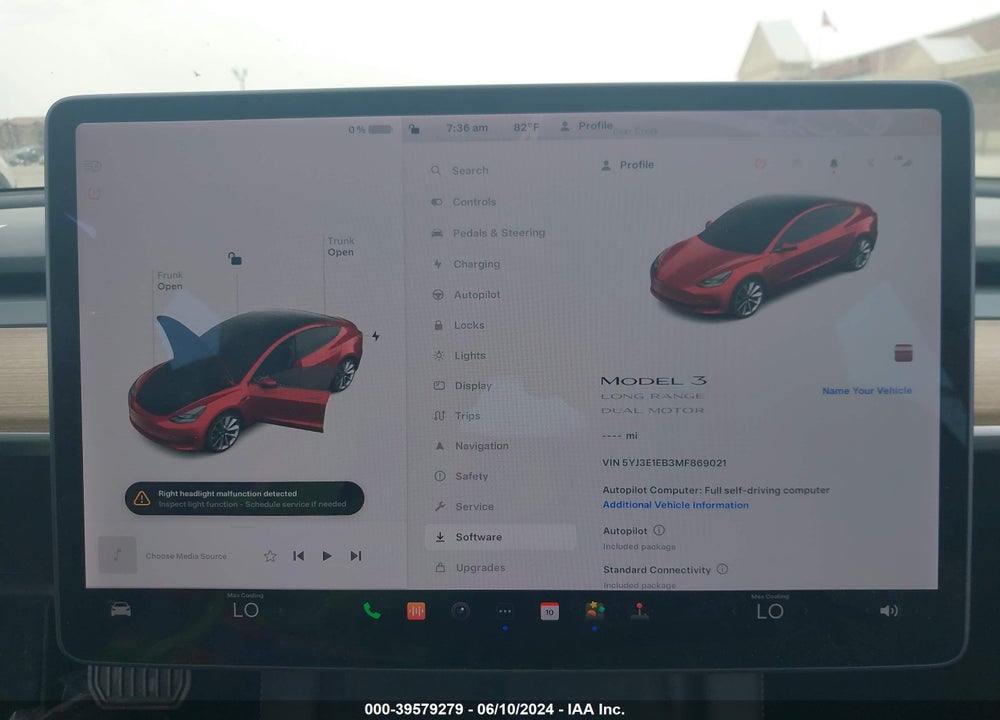 2021 TESLA MODEL 3 LONG RANGE DUAL MOTOR ALL-WHEEL DRIVE VIN: 5YJ3E1EB3MF869021