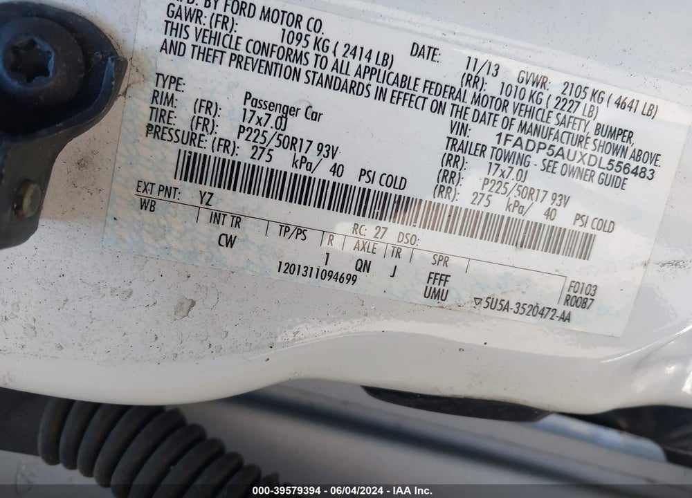 2013 FORD C-MAX HYBRID SE VIN: 1FADP5AUXDL556483