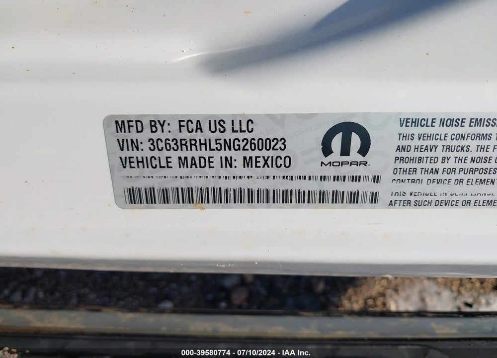 2022 RAM 3500 BIG HORN  4X4 8' BOX VIN: 3C63RRHL5NG260023