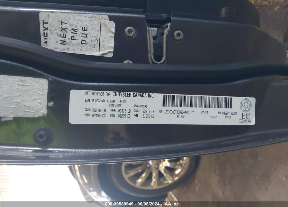 2013 CHRYSLER 300C VIN: 2C3CCAETXDH694442