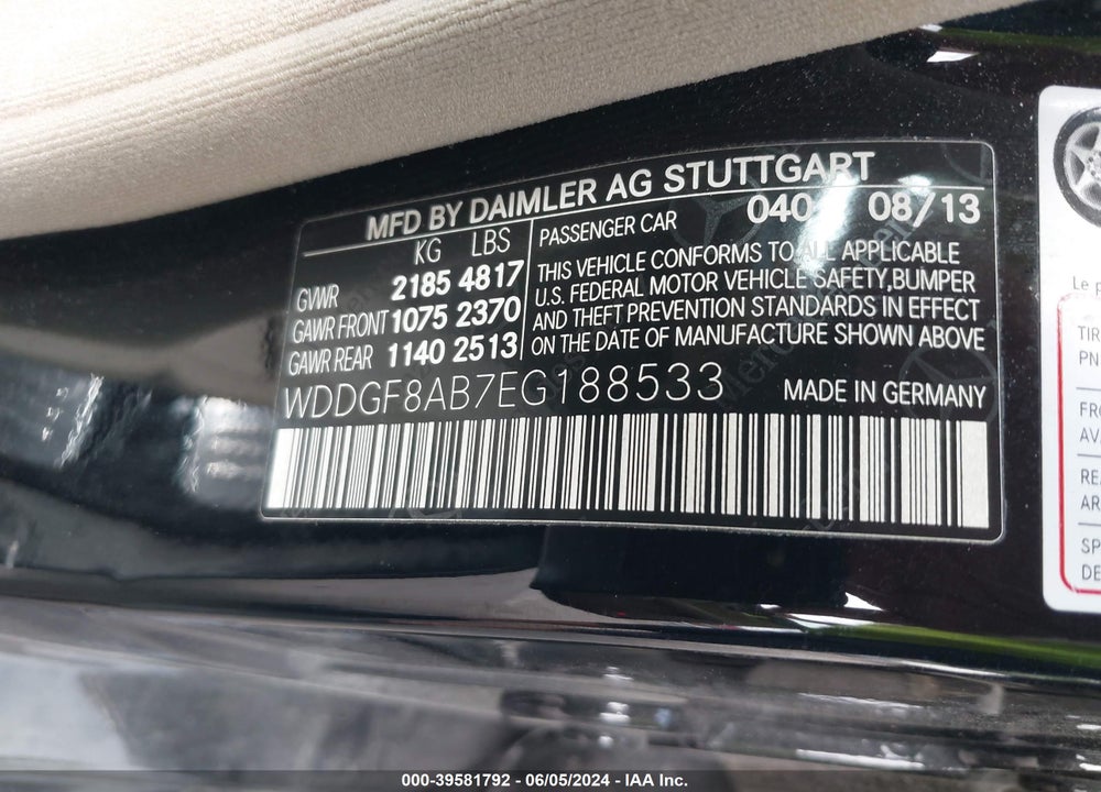 2014 MERCEDES-BENZ C 300 LUXURY 4MATIC/SPORT 4MATIC VIN: WDDGF8AB7EG188533