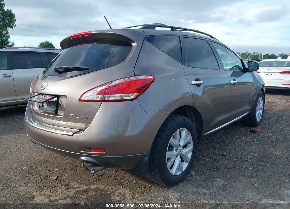 2011 NISSAN MURANO SL VIN: JN8AZ1MW8BW182405